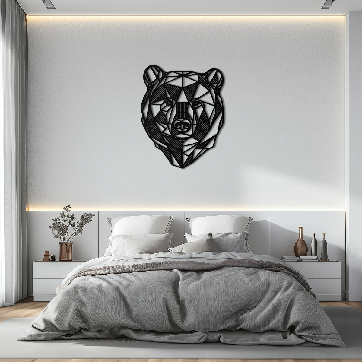 Bear Metal Wall Art - Roaring Steel Silhouette Wildlife Decor