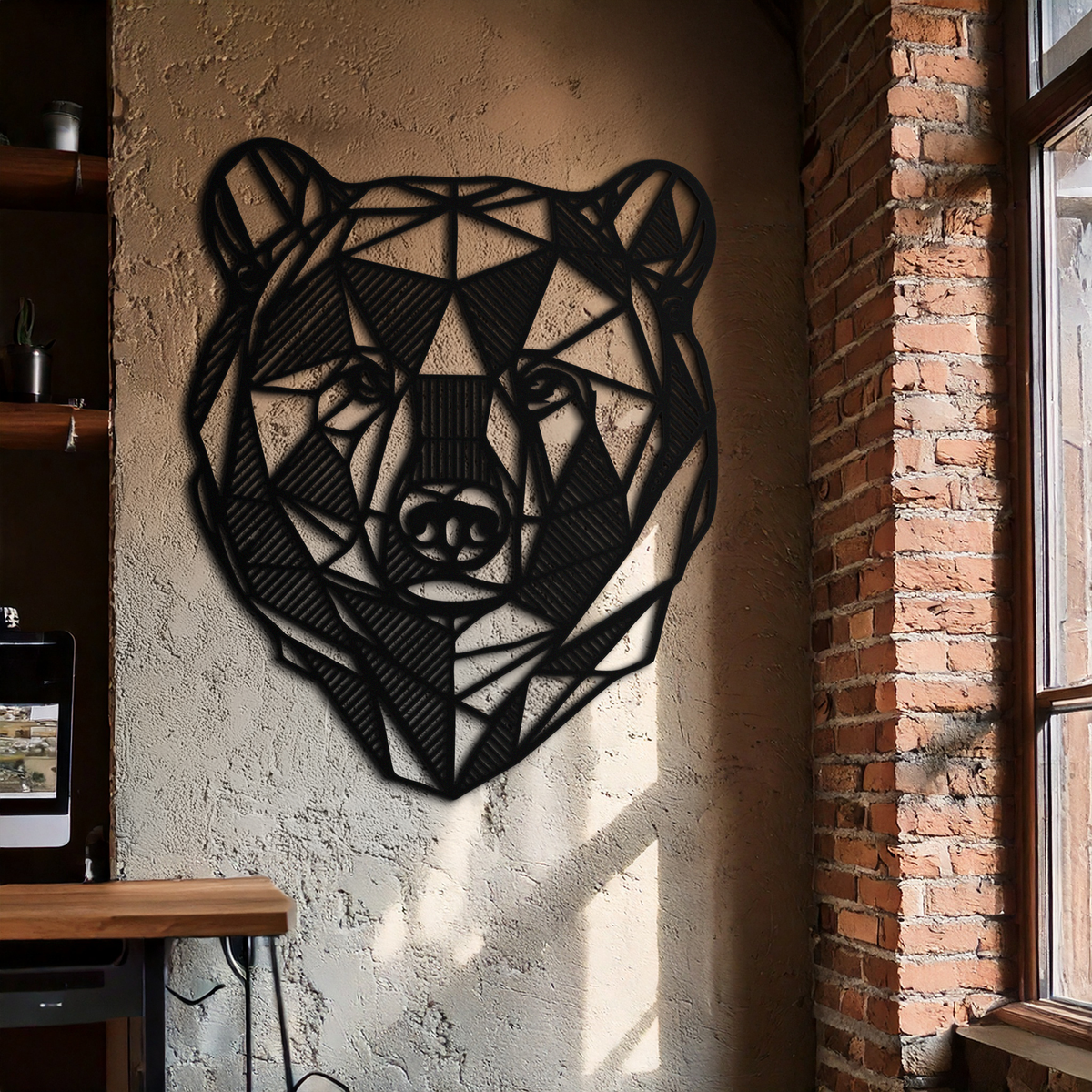 Bear Metal Wall Art - Roaring Steel Silhouette Wildlife Decor — product image