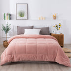 Kasentex Reversible All-Season Plush Comforter Set Twin/Queen/King - Warm Plush Bedding for Winter