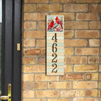 Handcrafted Wooden House Number Sign with Cardinals – Vertical & Horizontal Address Plaque for Porch or Entryway MA989833