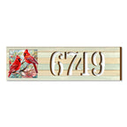 Handcrafted Wooden House Number Sign with Cardinals – Vertical & Horizontal Address Plaque for Porch or Entryway MA989833
