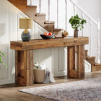 Modern Farmhouse 63-inch Entryway Console Sofa Table in Distressed Wood Finish