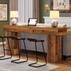 Modern Farmhouse 63-inch Entryway Console Sofa Table in Distressed Wood Finish