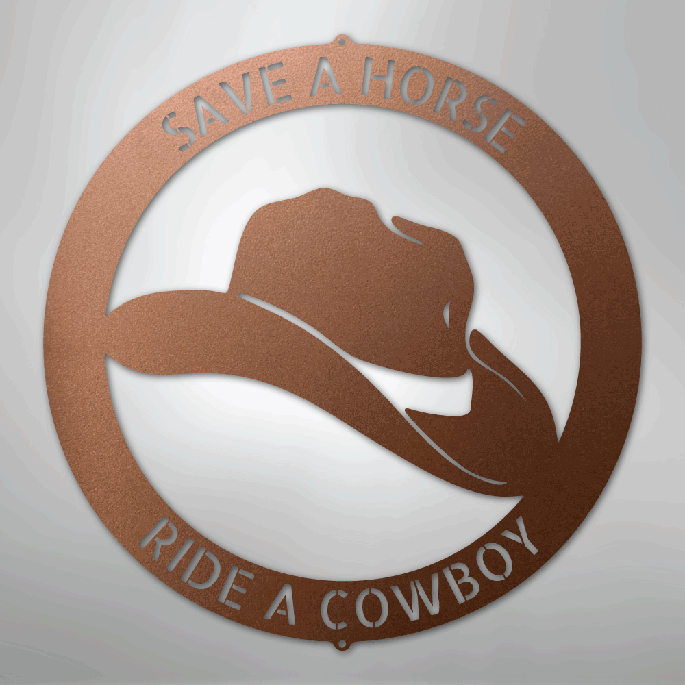 Custom Metal Wall Art - Personalized Western Cowboy Monogram Sign