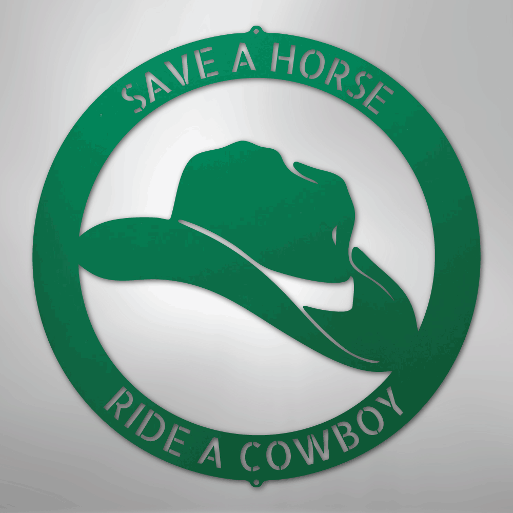 Custom Metal Wall Art - Personalized Western Cowboy Monogram Sign