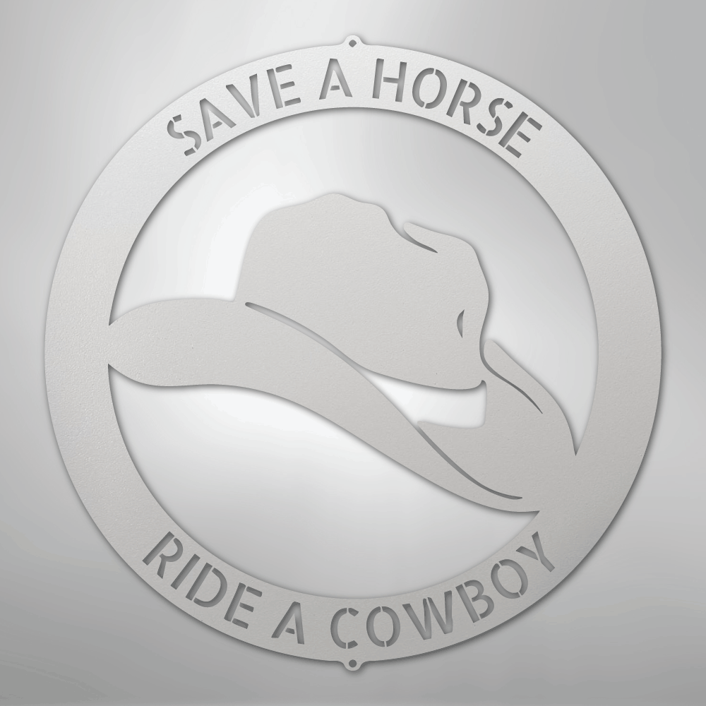 Custom Metal Wall Art - Personalized Western Cowboy Monogram Sign