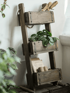 Rustic Three-Tier Wooden Wall Organizer