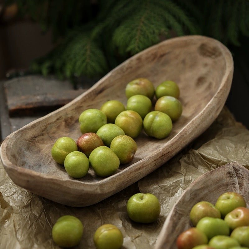Retro Wooden Boat-Shaped Fruit Platter — product image