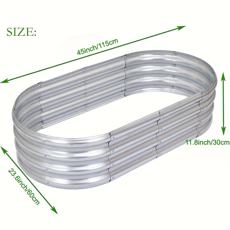 Galvanized Oval Raised Garden Bed Kit – 4 × 2 × 1 ft