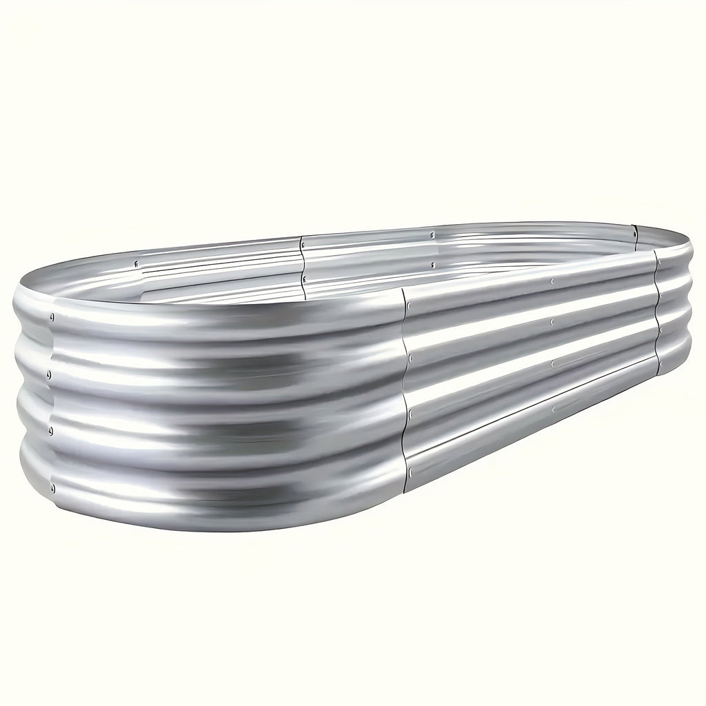 Galvanized Oval Raised Garden Bed Kit – 4 × 2 × 1 ft