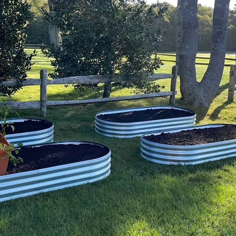 Galvanized Oval Raised Garden Bed Kit – 4 × 2 × 1 ft
