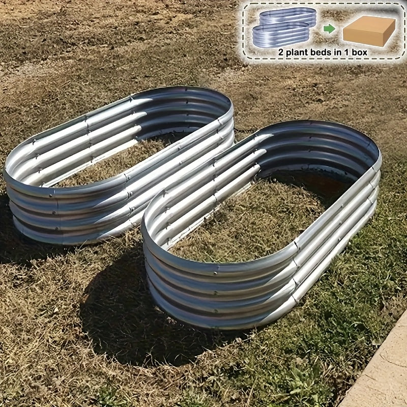 Galvanized Oval Raised Garden Bed Kit – 4 × 2 × 1 ft