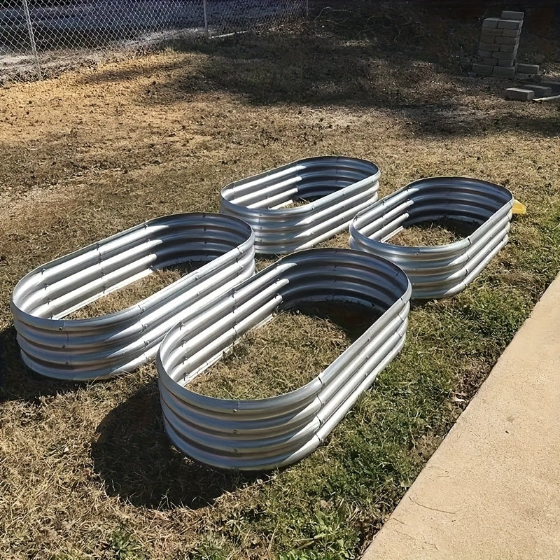 Galvanized Oval Raised Garden Bed Kit – 4 × 2 × 1 ft