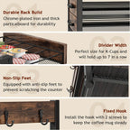 2 Tier Coffee Pod Holder Drawer & Mug Stand K Cup Capsule Storage Organizer Rack