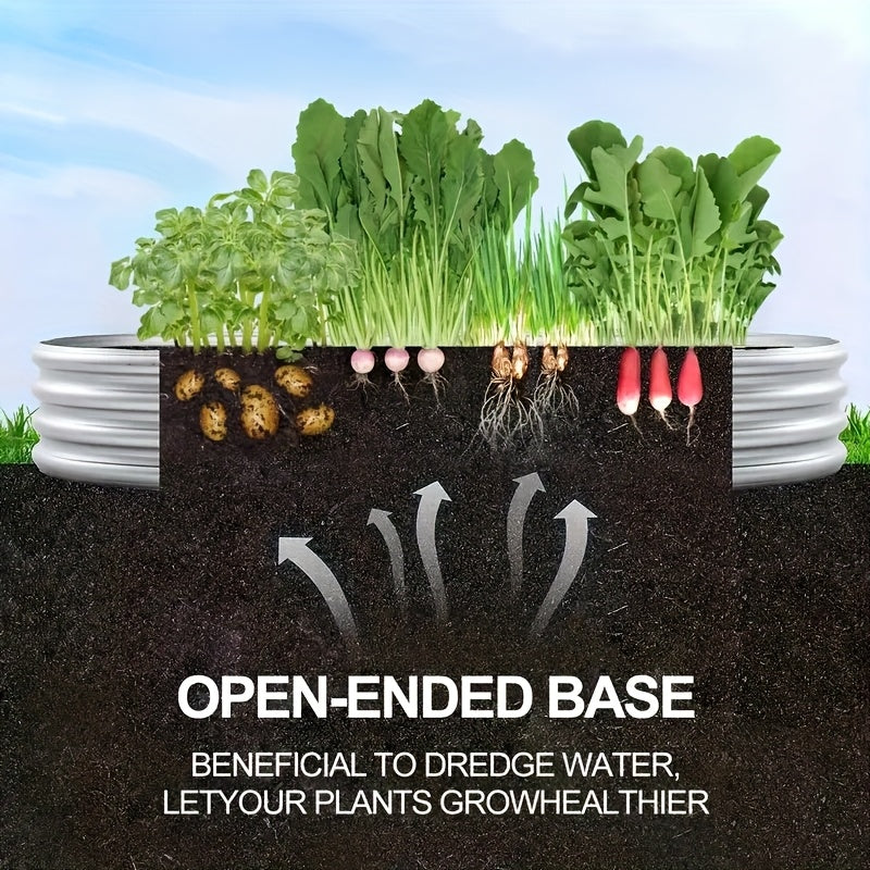 Galvanized Oval Raised Garden Bed Kit – 4 × 2 × 1 ft