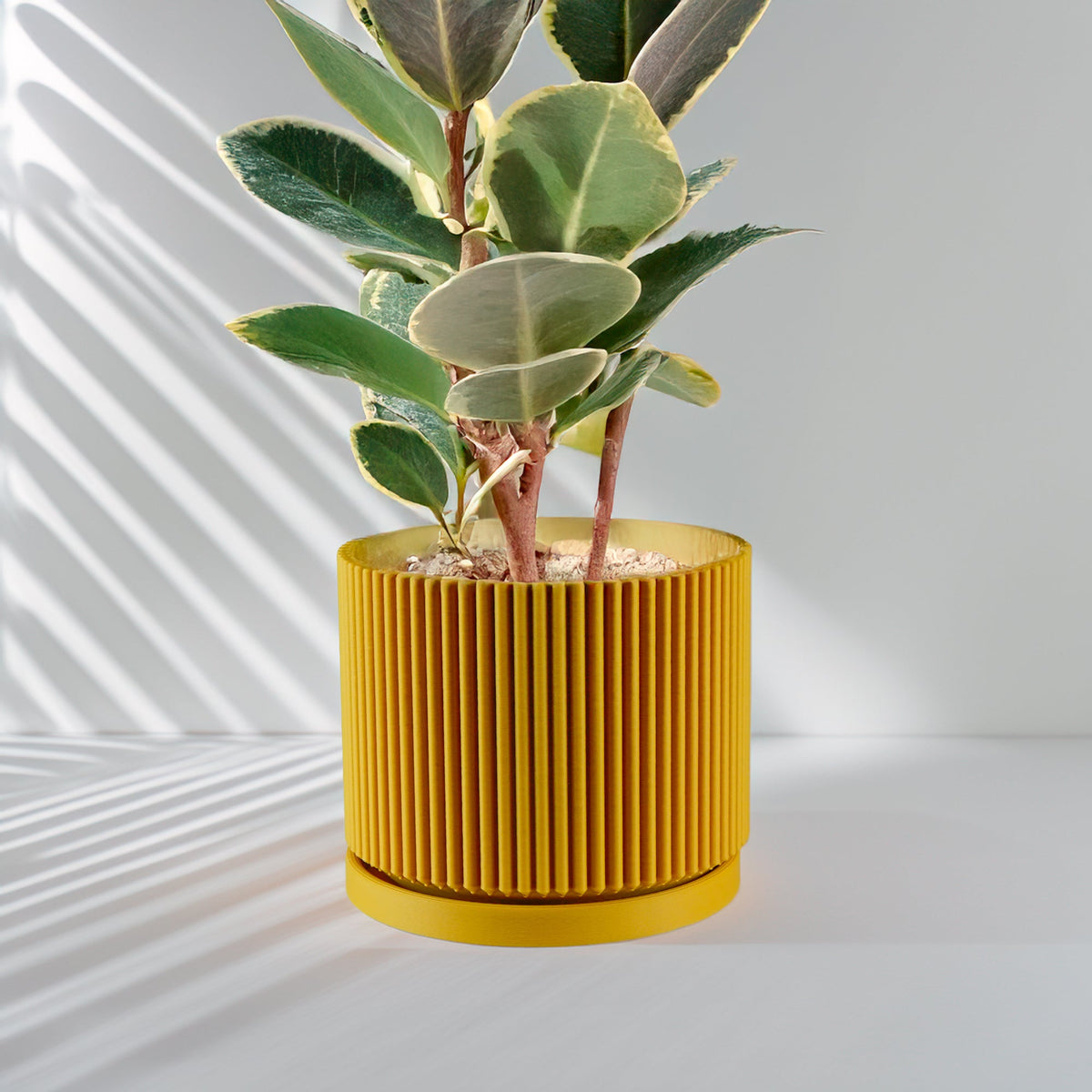 Mid-Century Ribbed Planter