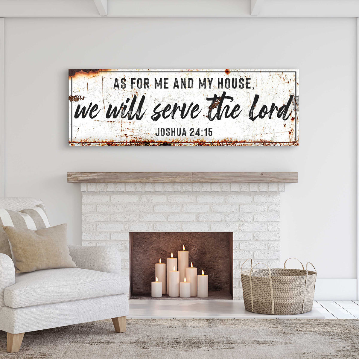 Joshua 24:15 - We Will Serve The Lord Rustic Sign II