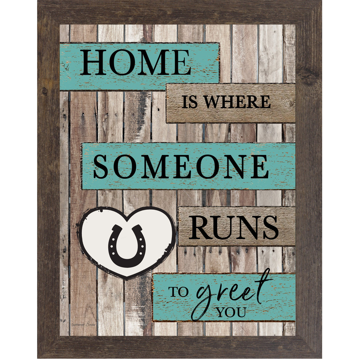 Home Is Where Someone Runs to Greet You Wall Art – Rustic Horse Farmhouse Decor (SB229)