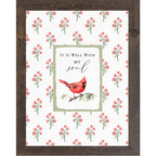 It Is Well With My Soul Cardinal Wall Art | Christian Floral Framed Decor | Red Bird Faith Print | SB176