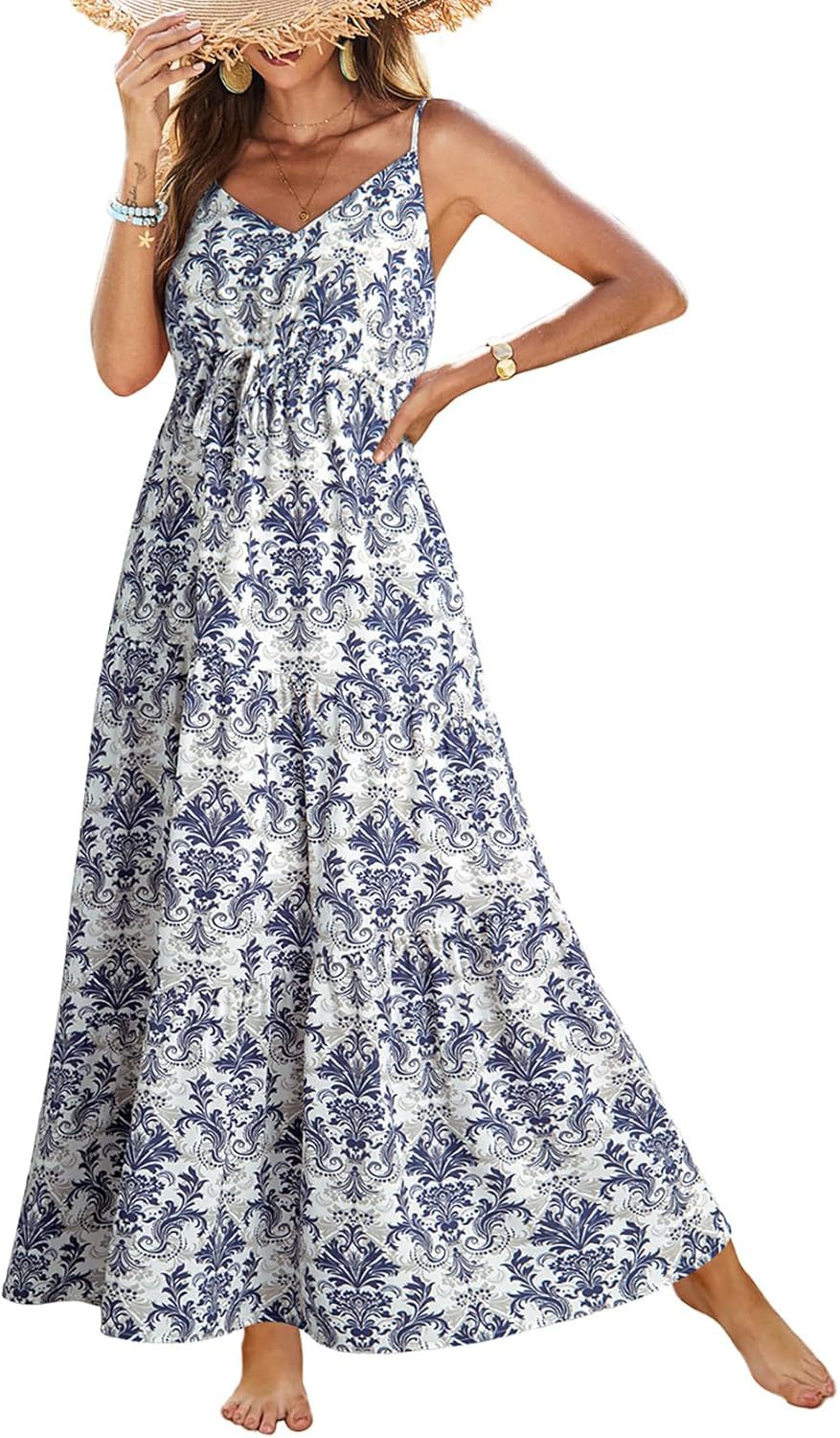 Women's Sleeveless Printed Tiered Maxi Dress — product image