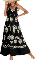 Women's Sleeveless Printed Tiered Maxi Dress