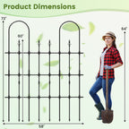 58 x 73 Inch Outdoor Garden Rose Arch Trellis for Climbing Plants