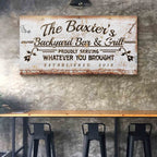 Backyard Bar & Grill Sign II