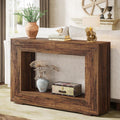 Modern Farmhouse 47-inch Long Entryway Console Table in Rustic Brown Wood Finish