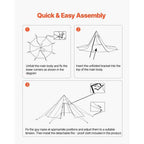 Hot Tent for 2 Persons, Portable Winter Tipi Tent with Stove Jack, Waterproof Camping Tents,  Lightweight 4 Season Shelter Tents for Hiking Fishing Backpacking, S Size