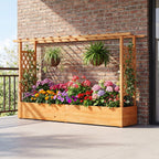Raised Garden Bed Planter Box with Lattice Trellis Drainage Holes — product image
