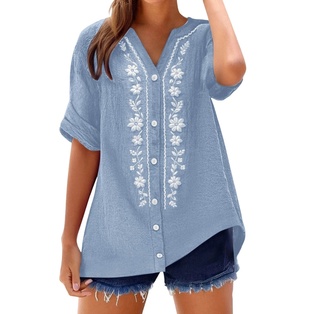 Women's Relaxed Embroidered Tunic Top