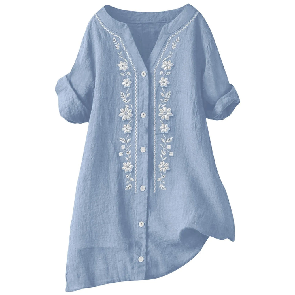 Women's Relaxed Embroidered Tunic Top