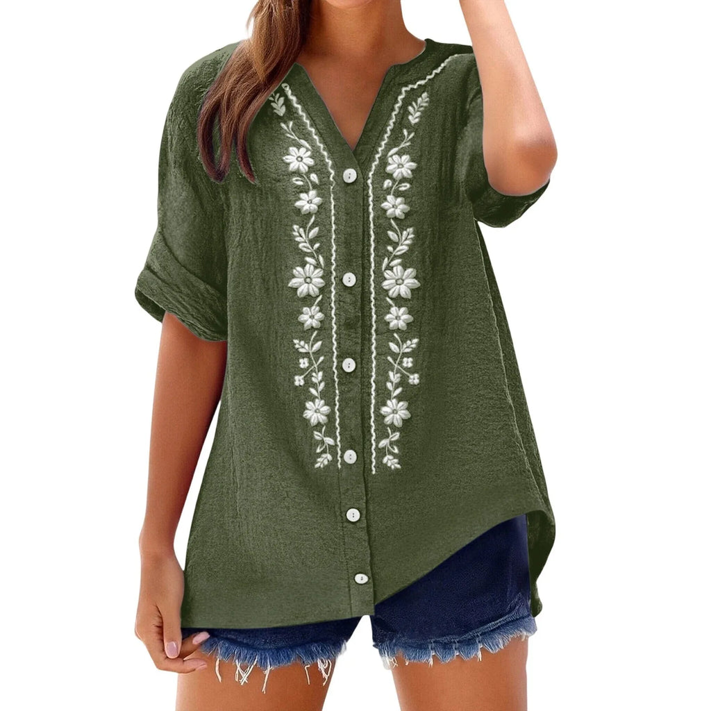 Women's Relaxed Embroidered Tunic Top