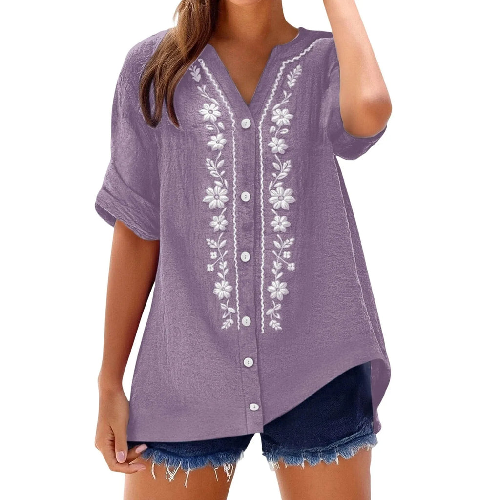 Women's Relaxed Embroidered Tunic Top