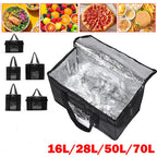 70L Insulated Thermal Cooler Bag Insulation To Keep Cold Large Capacity Portable Lunch Bag Zip Picnic Camping Tin Foil Food Bag — product image