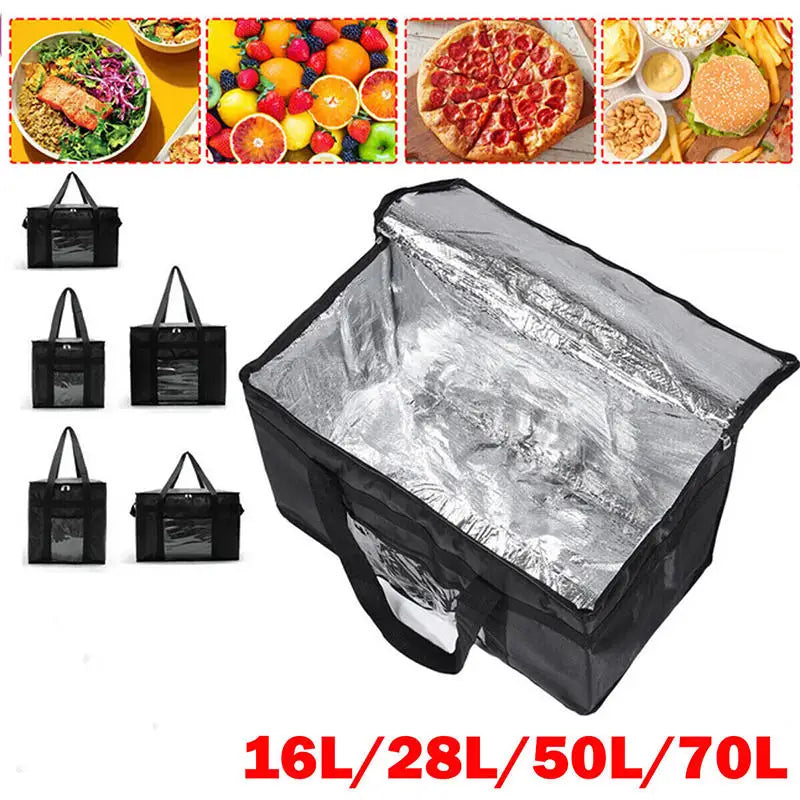 70L Insulated Thermal Cooler Bag Insulation To Keep Cold Large Capacity Portable Lunch Bag Zip Picnic Camping Tin Foil Food Bag — product image