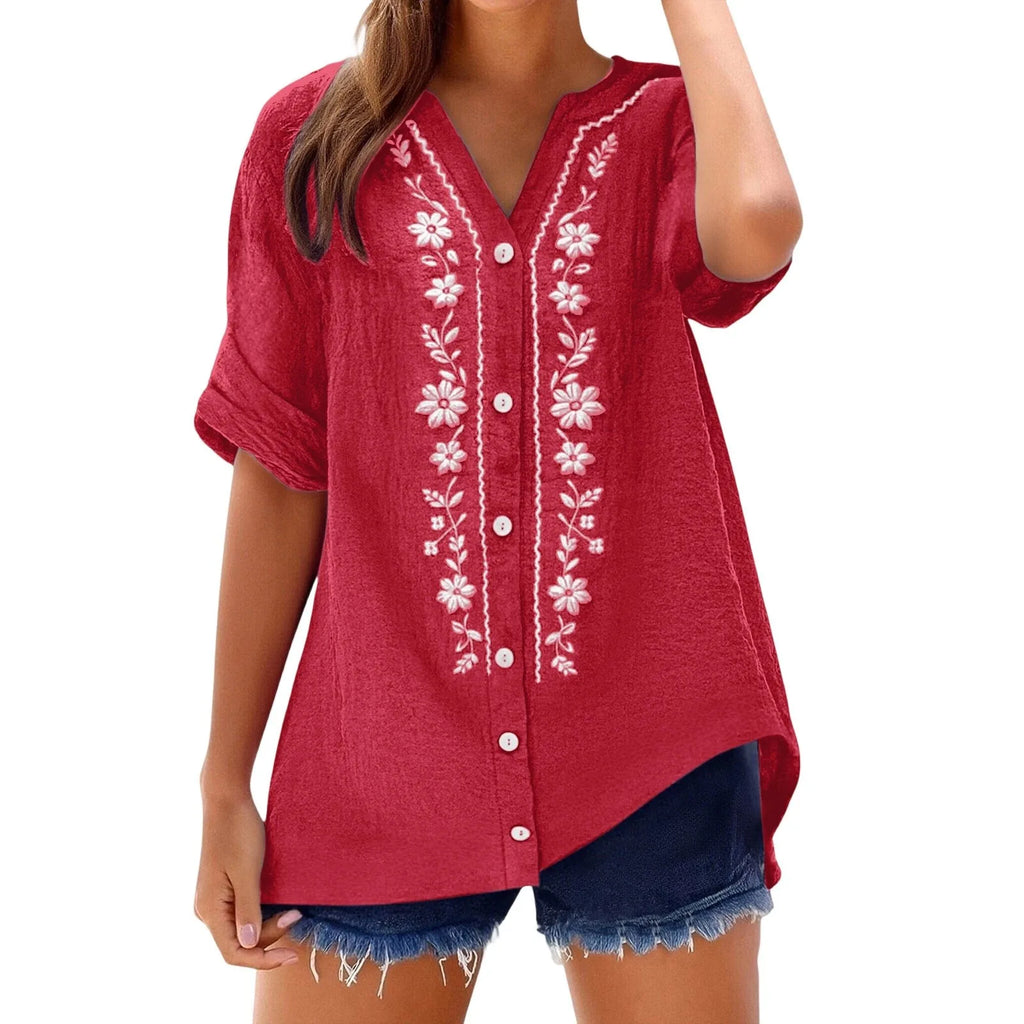 Women's Relaxed Embroidered Tunic Top