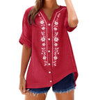 Women's Relaxed Embroidered Tunic Top