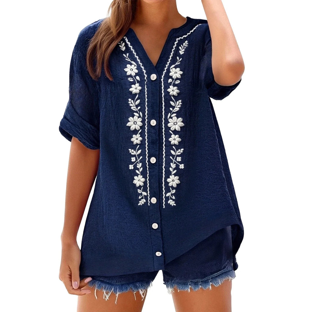 Women's Relaxed Embroidered Tunic Top