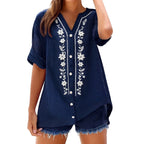 Women's Relaxed Embroidered Tunic Top