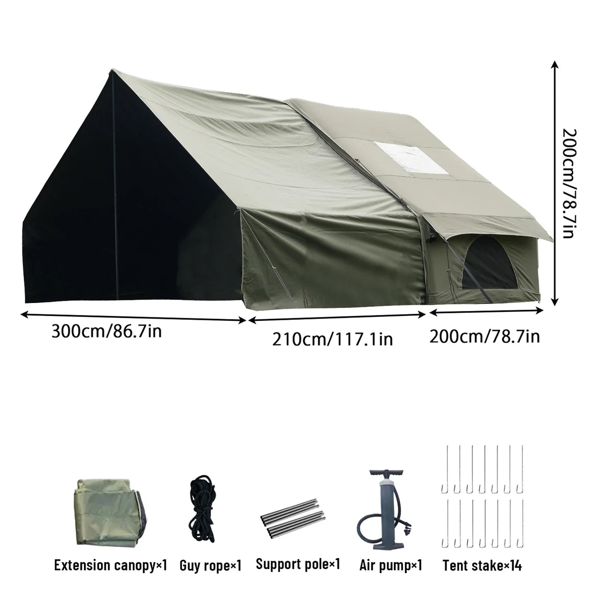 PAKICETUS Inflatable camping tent 4-8 people with windows portable water-resistant camping tent  Four season tents