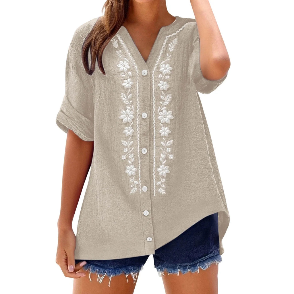 Women's Relaxed Embroidered Tunic Top