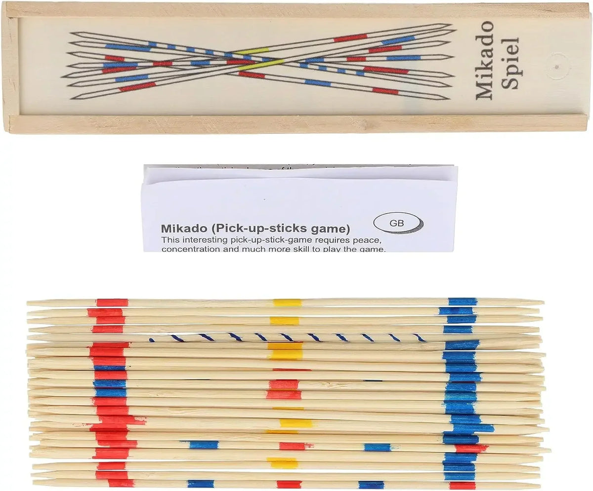 Classic Wooden Pick-Up Sticks Game – 31-Piece Kids Learning Toy & Family Party Game