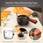3 Oz Espresso Measuring Cup Shot Glass | Triple Pitcher with Single Spout
