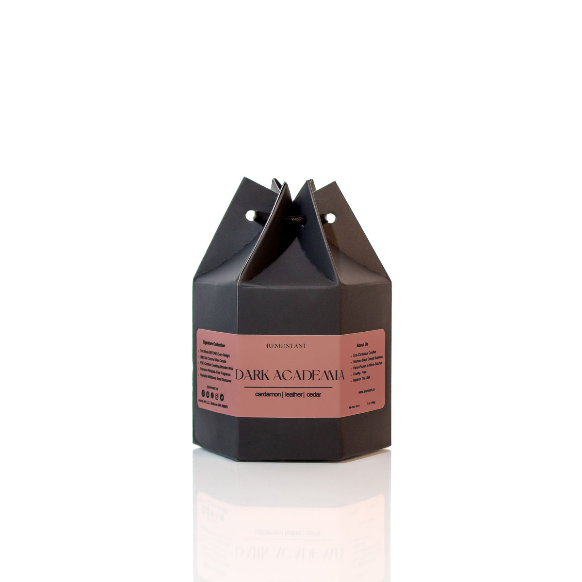Dark Academia Candle | Cardamom ~ Leather ~ Cedar | Wood Wick Candle — product photo 8
