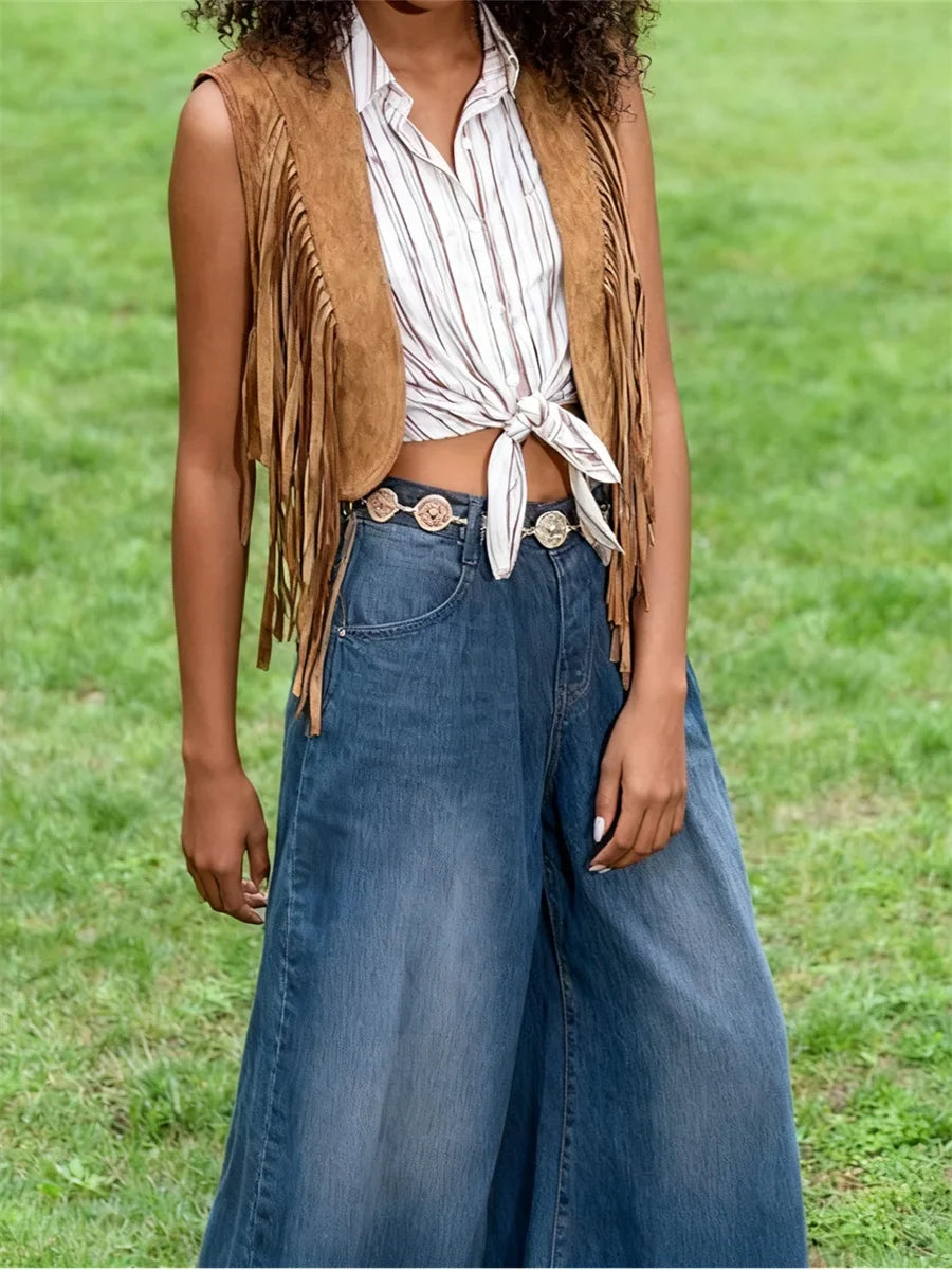 Women's Western Fringe Tassel Vest