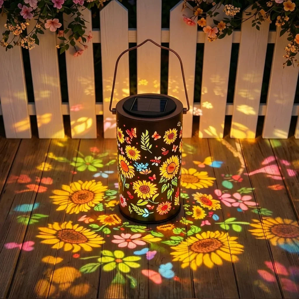 Sunflower Solar Projector Lantern Outdoor Hanging Solar Fairy Lamp Garden Decor Sunflower Solar Light forYard Lawn Holiday Party — product image