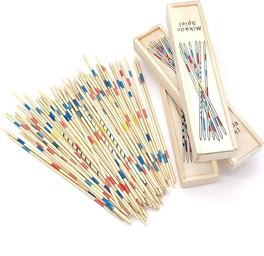 Classic Wooden Pick-Up Sticks Game – 31-Piece Kids Learning Toy & Family Party Game