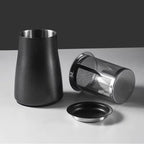 JUSTINLAU 3 in 1 Coffee Powder Filter Powder Cups Stainless Steel Coffee Sifter with Lid Grinder Powder Cup Coffee Accessories