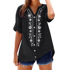 Women's Relaxed Embroidered Tunic Top